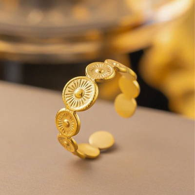Gold-Plated Stainless Steel Finger Ring