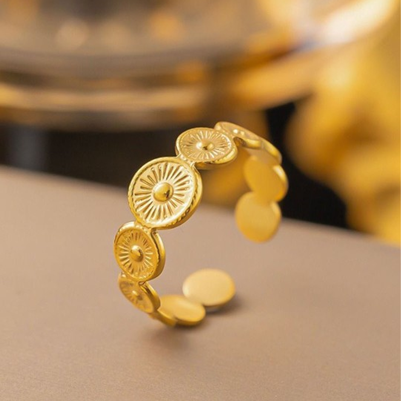 Gold-Plated Stainless Steel Finger Ring