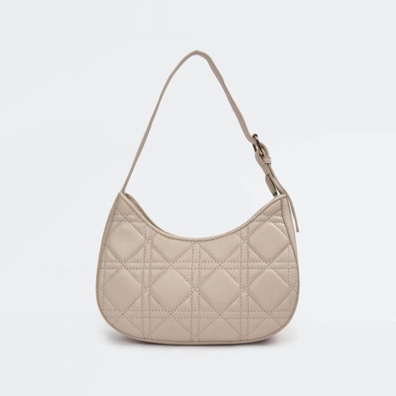 Geometric PU Structured Hobo Bag