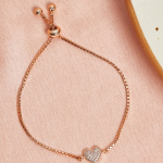 Women Rose Gold & White Brass Rose Gold-Plated Charm Bracelet