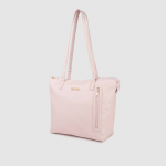 Pink Leather Structured Shoulder Bag