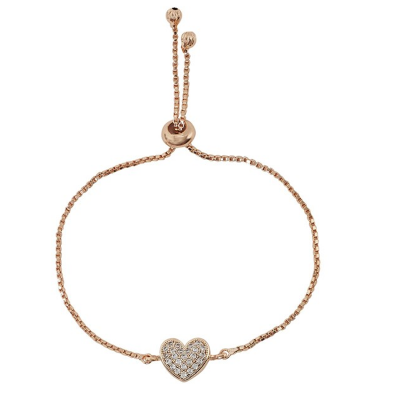 Women Rose Gold & White Brass Rose Gold-Plated Charm Bracelet