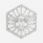 CZ Studded Rhodium-Plated Finger Ring