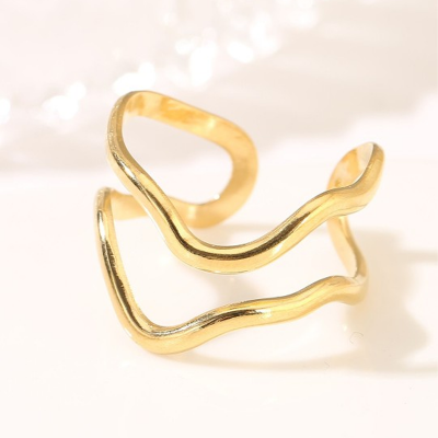 Gold-Plated Stainless Steel Aesthetic Finger Ring