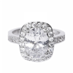 Silver-Plated Stone-Studded Adjustable Finger Ring