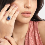 Silver-Plated AD-Studded Adjustable Finger Ring