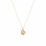Gold Plated Stones Studded Heart Shape Pendant & Chain