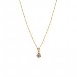 Gold-Plated Stone-Studded Pendant with Chain