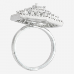 CZ Studded Rhodium-Plated Finger Ring
